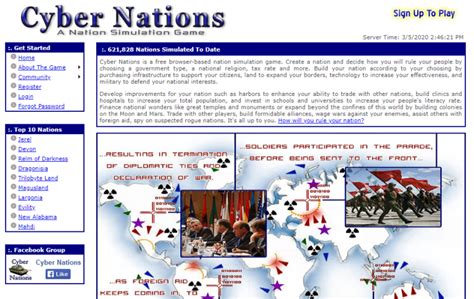 cyber game|A Nation Simulation Game .